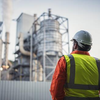 Male engineer working in the oil and gas industry.